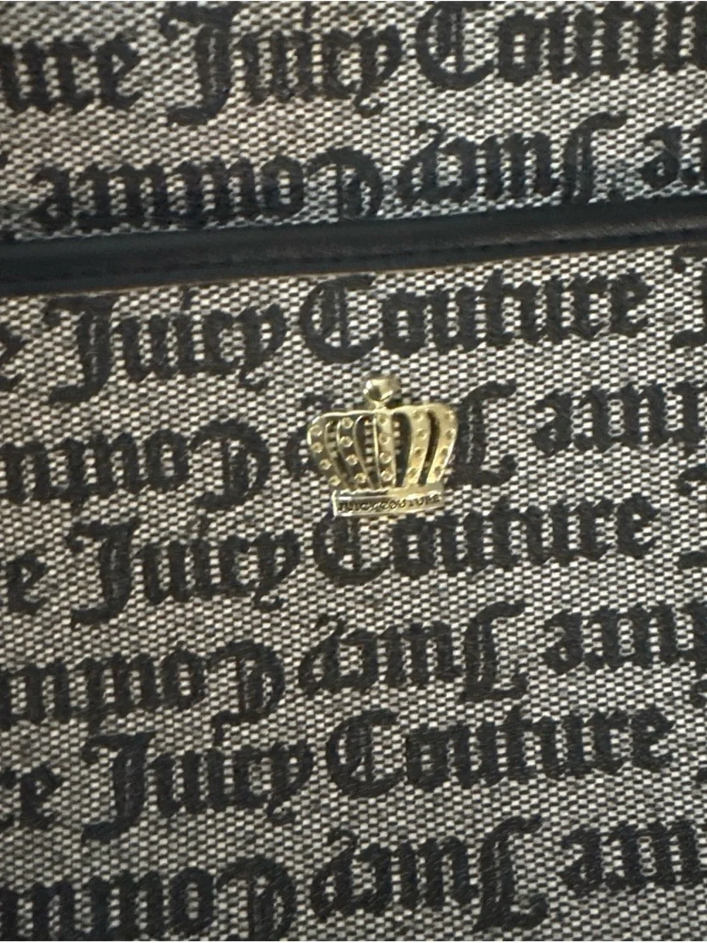 Juicy Couture Black and Gray Signature Logo Satchel Detail